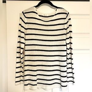 August Mist Black & White Striped Sweater